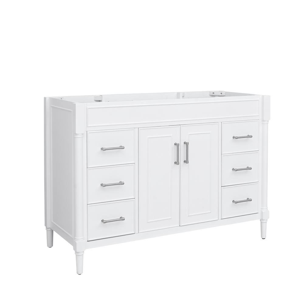 Bristol 48" White Single Freestanding Vanity Cabinet