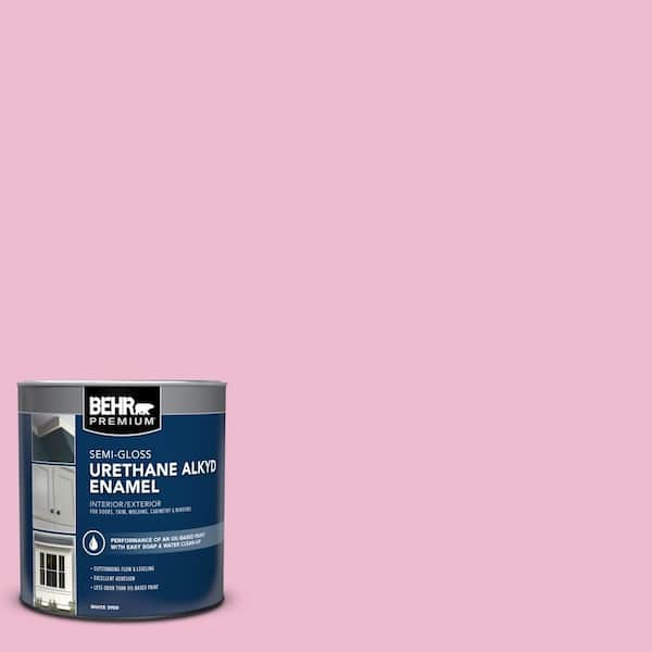 BEHR PREMIUM 1 qt. #P130-2A Dainty Pink Semi-Gloss Enamel Urethane Alkyd Interior/Exterior Paint
