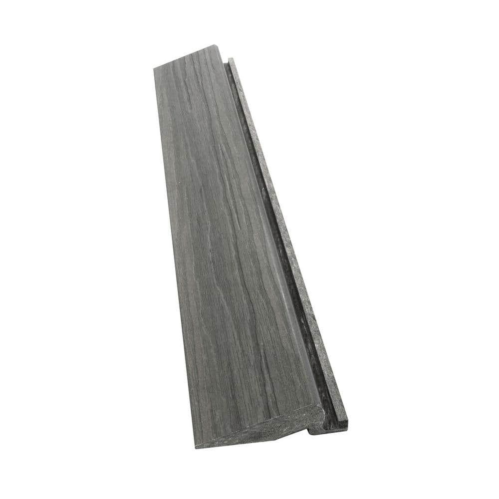 AURA 0.75 in x 3.75 in. x 24 in. Polymer, Gray Deck Tile Transition