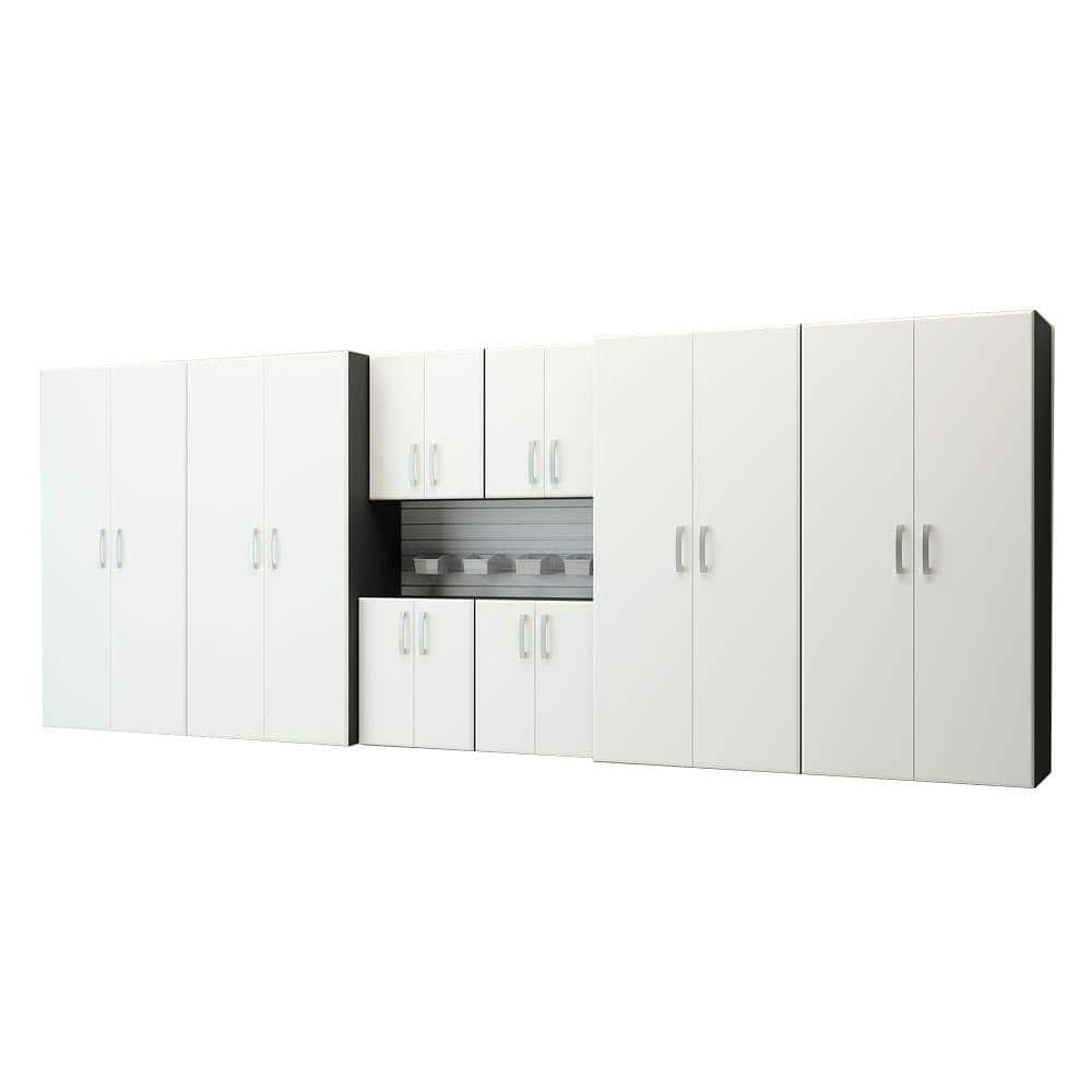 Flow Wall 8Piece Composite Wall Mounted Garage Storage System in White
