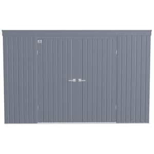 Elite 10 ft. W x 4 ft. D Anthracite Metal Premium Vented Corrosion Resistant Steel Storage Shed 35 sq. ft.