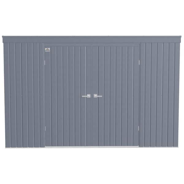Arrow Elite 10 ft. W x 4 ft. D Anthracite Metal Premium Vented Corrosion Resistant Steel Storage Shed 35 sq. ft.