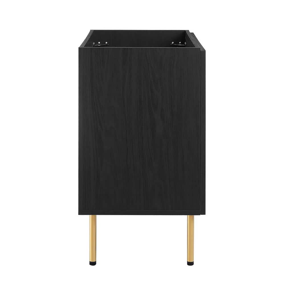 Chaucer Black Wood and Rattan 30" Bathroom Vanity Cabinet