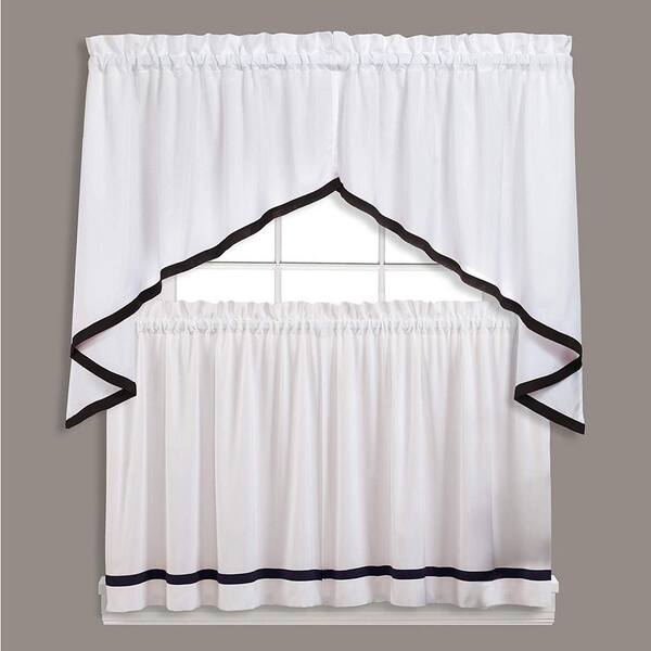 Ricardo Checkmate Tier Curtain Pair 70W x 36L - Black