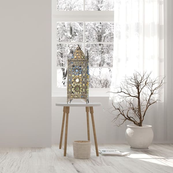 River of Goods Chennai 24 in. Gold Indoor Jeweled Table Lamp