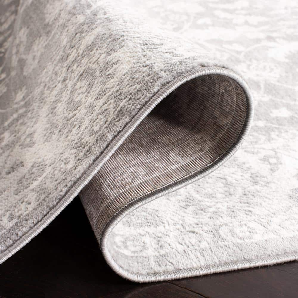 Brentwood 3' Square Gray Synthetic Hand-Knotted Area Rug
