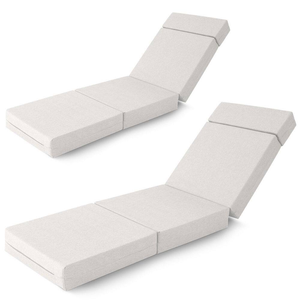 2-Pack Outdoor Chaise Lounge Cushion 72 x 21 x 5 in. Waterproof Outdoor Furniture Cushions with Removable Cover, Beige price history on PriceWatchPro