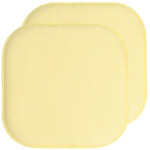 Honeycomb Memory Foam Square 16 in. W x 16 in. D Non-Slip Back Chair Cushion, Yellow (2-Pack)