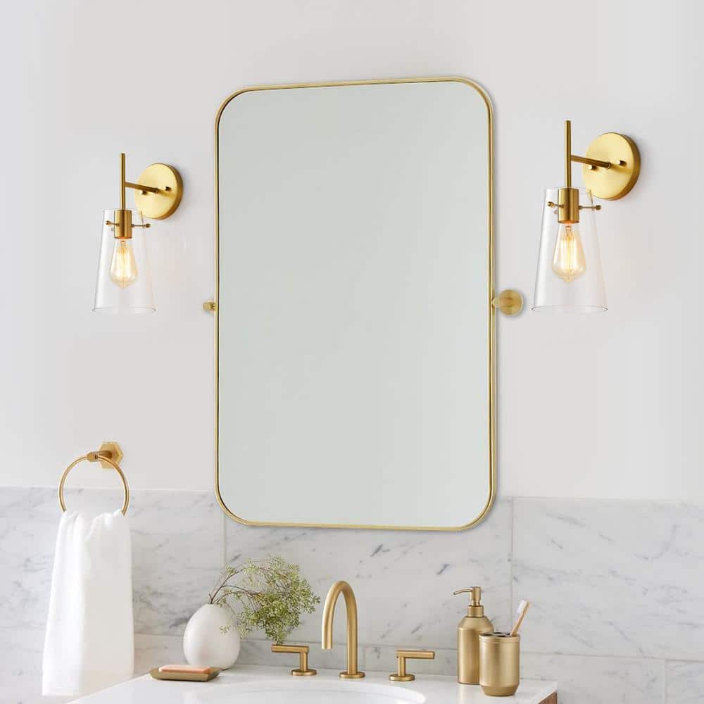 Kawoti Dimmable Brass and Gold Outdoor Wall Sconce, 13" Height