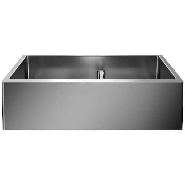 Blanco QUATRUS R15 Apron-Front Stainless Steel 33 in. 60/40 Double Bowl Farmhouse Kitchen Sink