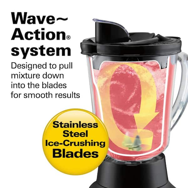 Hamilton Beach Wave Crusher 40 oz. 6-Speed Gray Blender with 20 oz. Travel Jar, Grey