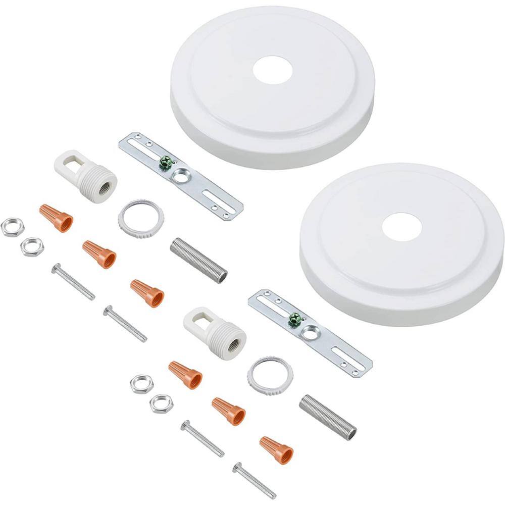 5-1/2 in. Dia. w/Collar Loop and 1 in. Center Hole Matt White Finish Transi