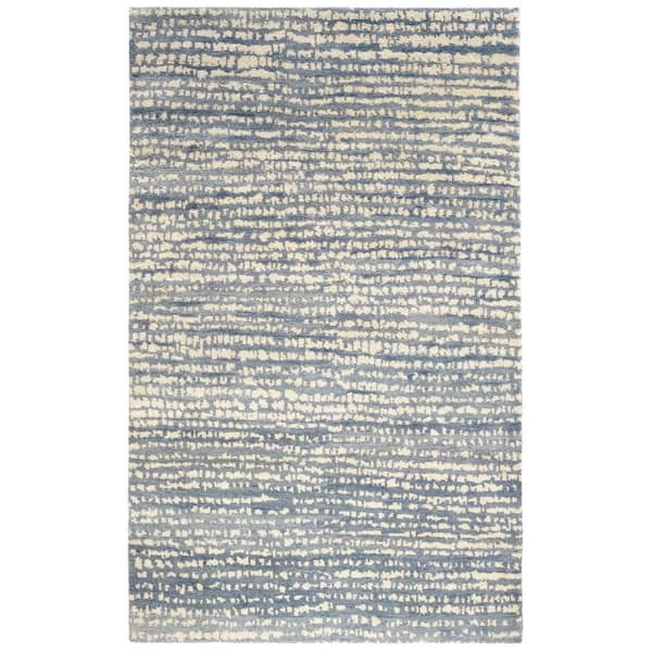 4 ft. x 6 ft. Pewter Blue Shepherd Hand Knotted Wool Indoor Area Rug