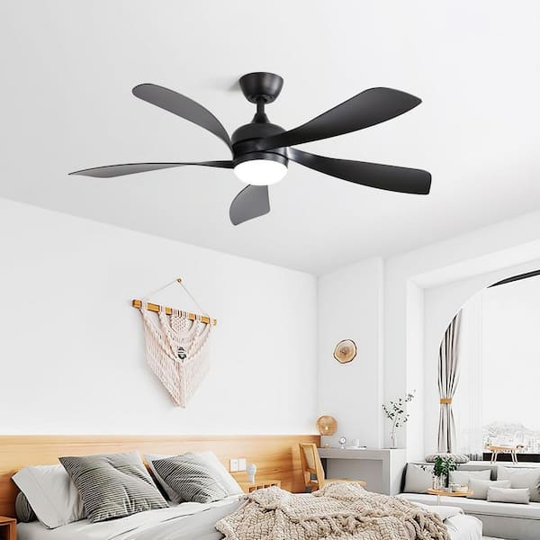 Jushua 52 in.Indoor Black Low Profile Ceiling Fan with