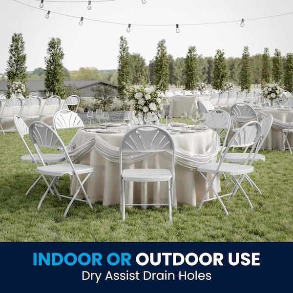 Carnegy Avenue White Metal Folding Chair (Set of 8) CGA-Y-14195-WH