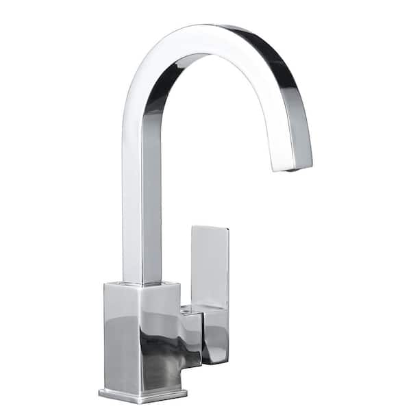 IVIGA Single Handle Single Hole Stainless Steel Bar Faucet with cUPC Supply Lines in Polished Chrome