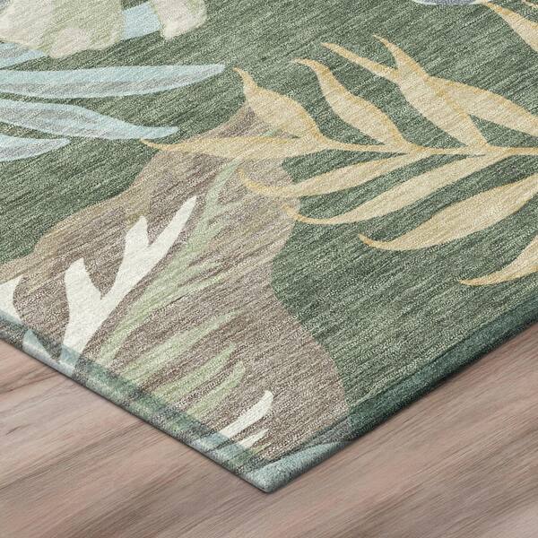 Chantille Machine Washable Indoor/Outdoor Abstract ACN3090 Basil 5 ft. x 7 ft. 6 in. Area Rug