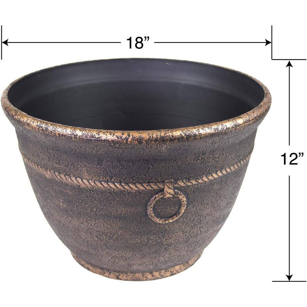 Antique Bronze High Density Resin Banded Hose Pot