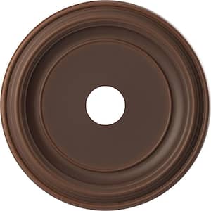 Traditional 19 in. O.D. x 3-1/2 in. I.D. x 1-1/2 in. P Thermoformed PVC Ceiling Medallion Universal Aged Metallic Rust