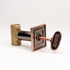 Universal Gas Valve Square Flange and Valve Key with 1/2 in. Straight Valve in Oil Rubbed Bronze