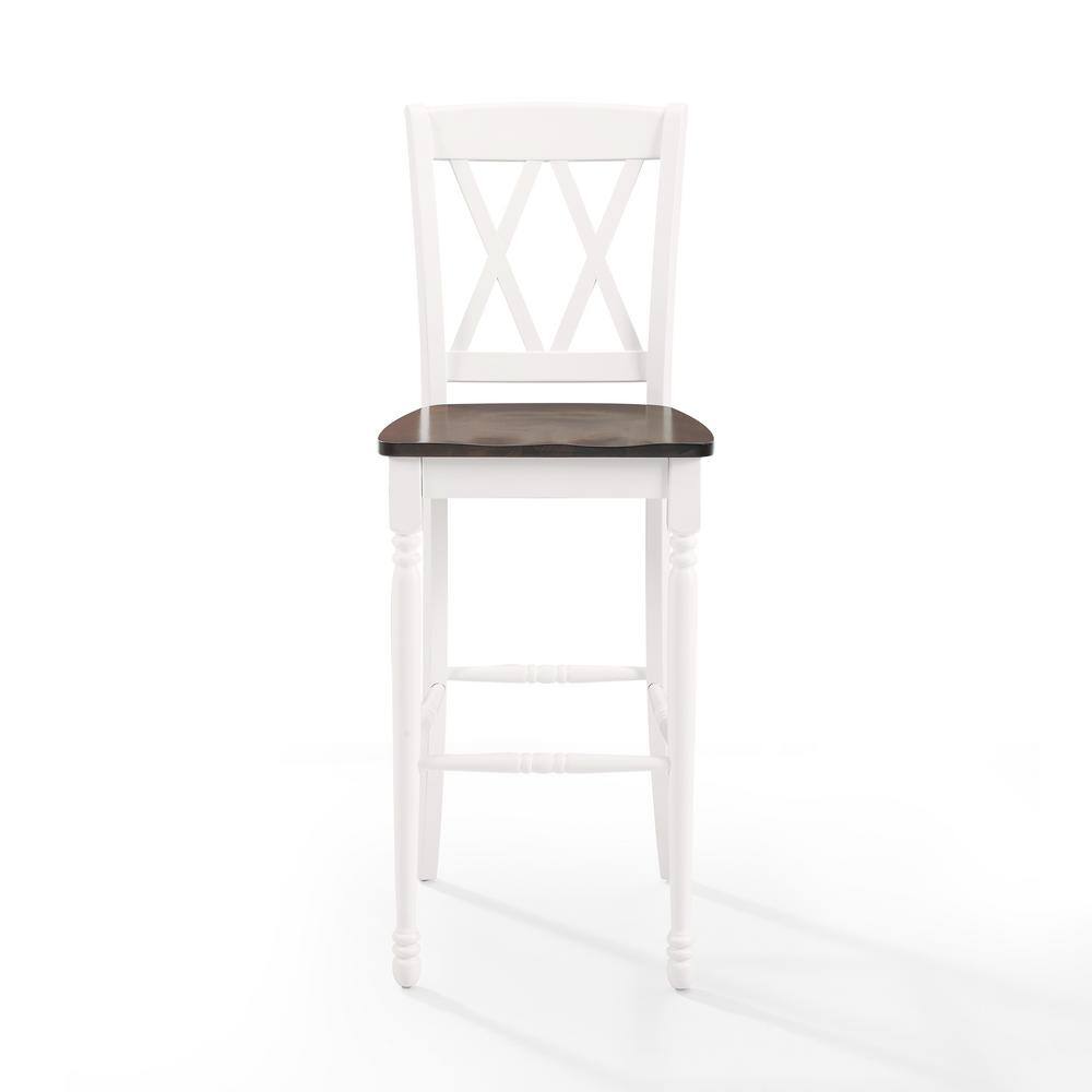 Shelby 47.5" White Wood Double X Bar Stool Set