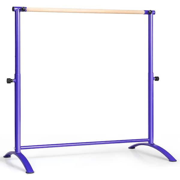 Costway 51 in. Portable Freestanding Stretching Dancing Ballet Bar with 4 Adjustable Heights Purple