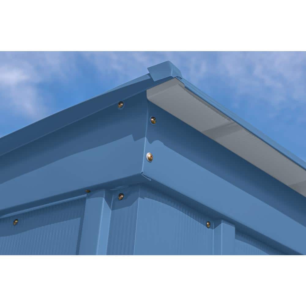 8 ft. x 4 ft. Blue Grey Galvanized Steel Storage Shed