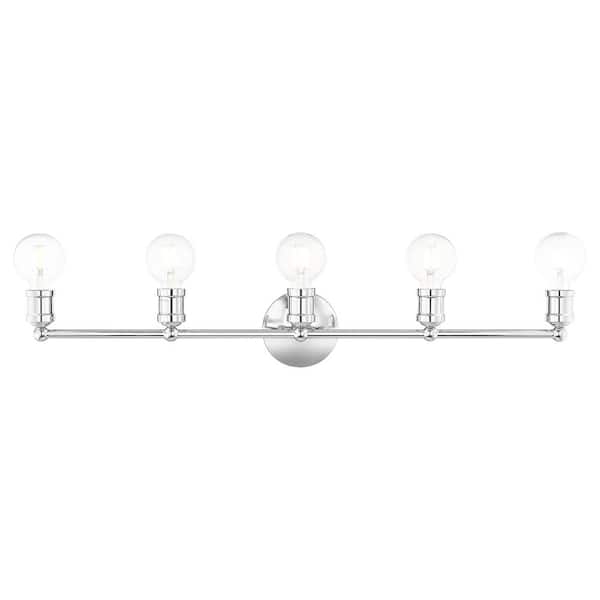 AVIANCE LIGHTING Beckford 34 in.5-Light Polished Chrome ADA Vanity Light
