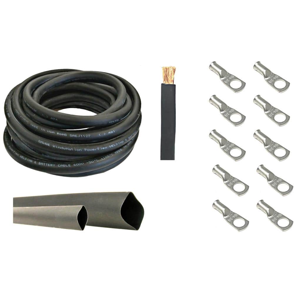 6-Gauge 15 ft. Black Welding Cable Kit Includes 10-Pieces of Cable Lugs and 3 ft. Heat Shrink Tubing price history on PriceWatchPro