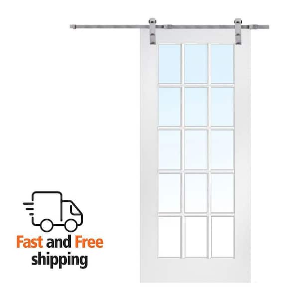 MMI DOOR 42 in. x 84 in. Primed Z-Plank MDF Sliding Barn Door with