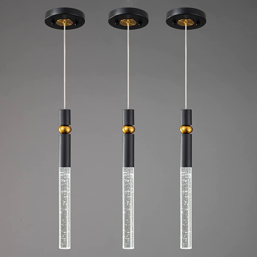 Home Lighting 6W 1-Light Black Dimmable LED Modern Pendant Light with Bubble Crystal for Kitchen, 3Pack price history on PriceWatchPro