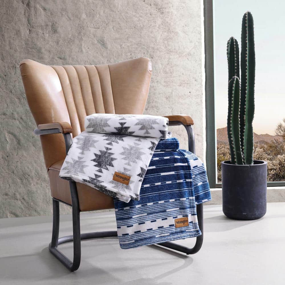 Logan Blue Reversible Fleece Throw Blanket 50"x60"