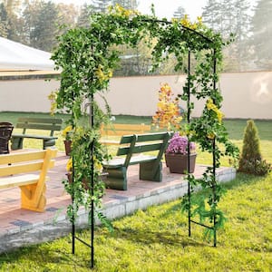 90.5 in. x 55 in. Garden Arch Arbor Trellis 7.5 ft Patio Pergola Plant Stand Rack Archway Wedding