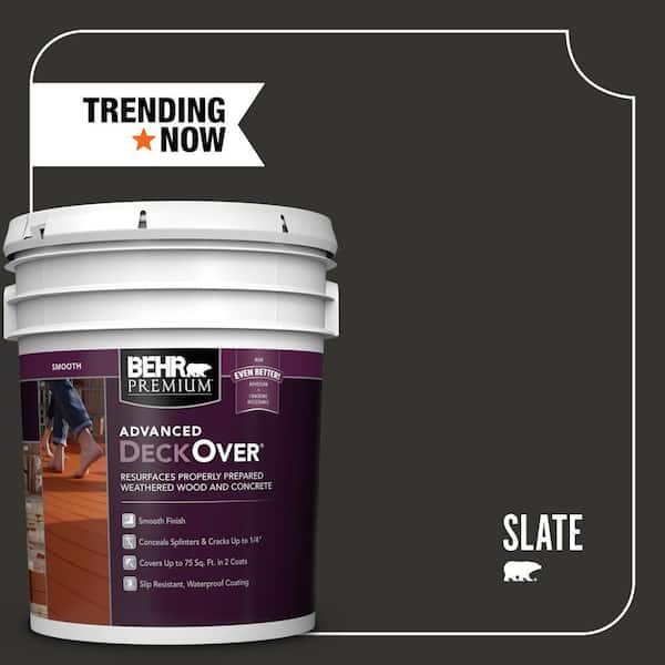 BEHR Premium Advanced DeckOver 5 gal. #SC-102 Slate Smooth Solid Color Exterior Wood and Concrete Coating