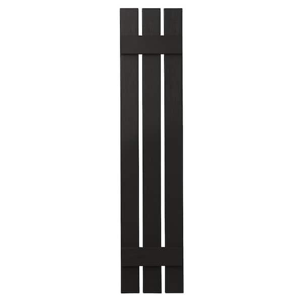 Ply Gem 12 in. x 47 in. Polypropylene 3-Board Open Board and Batten Shutters Pair in Peppercorn