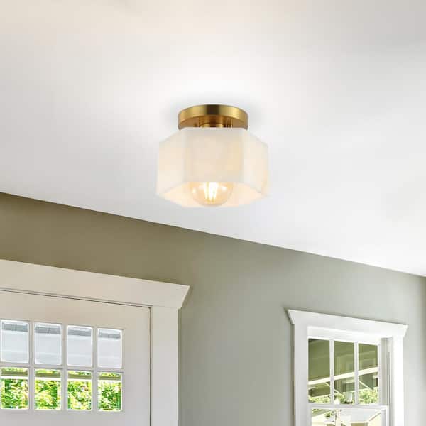 JONATHAN Y Tessa 8 in. 1-Light Modern Contemporary Alabaster JONATHAN Y Tessa 8 in. 1-Light Modern Contemporary Alabaster