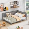 Harper & Bright Designs Gray Wood Frame Full Size Daybed with Semi-Enclosed Bed  Rail QMY196AAE-F - The Home Depot