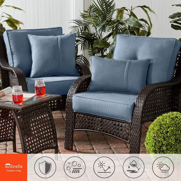 Greendale Home Fashions Sunbrella Spectrum Denim 24 x 24