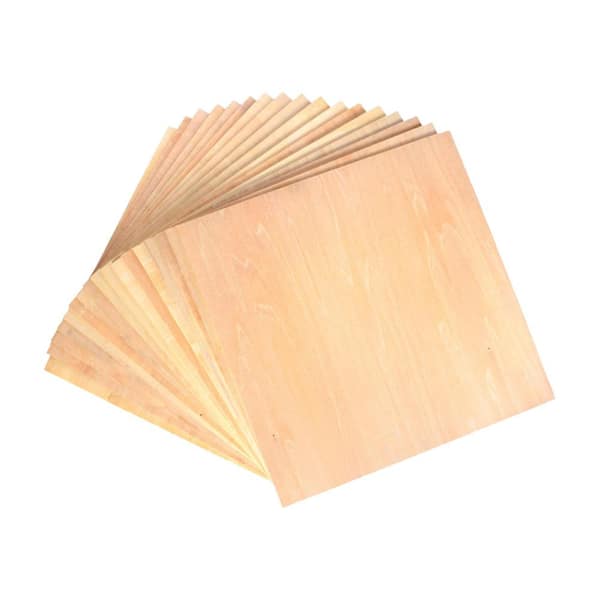 1/8 in.x12 in.x12in. Basswood Project Panel, 30-Pack, Unfinished Wood Sheet for DIY Craft, Laser Cutting, & Wood Burning