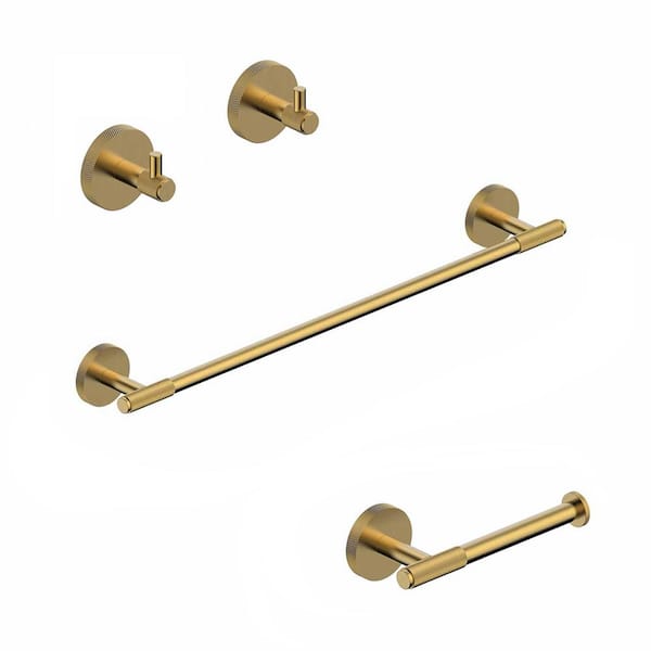 WS Bath Collections Klass 4-Piece Bath Hardware Set with Mounting Hardware in Brushed Gold