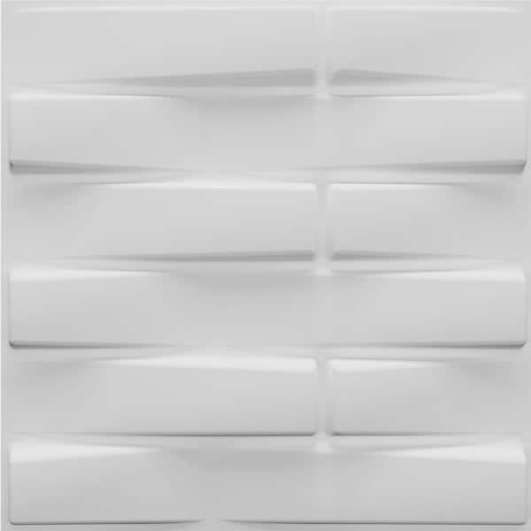 Dundee Deco Falkirk Fifer 20 in. x 20 in. Paintable Off White Geometric Bricks Fiber Decorative Wall Paneling (5-Pack)