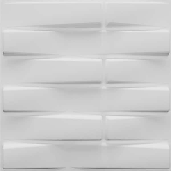 Dundee Deco Falkirk Fifer 20 in. x 20 in. Paintable Off White Geometric Bricks Fiber Decorative Wall Paneling