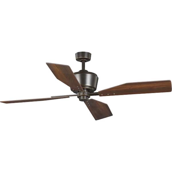 Progress Lighting Chapin 56 in. Indoor Oil Rubbed Bronze Transitional Ceiling Fan with Remote Included for Great Room and Living Room