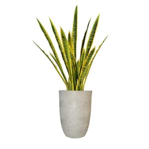 Artificial Faux Real Touch 3.58 ft. Tall Snake Plant Sansevieria with Fiberstone Planter