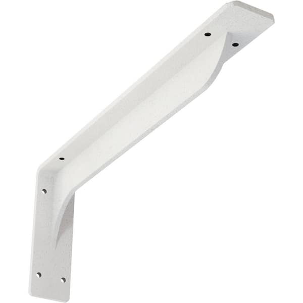 Ekena Millwork 2 in. W x 6-1/2 in. H x 16 in. D Hammered White Embrey Steel Bracket