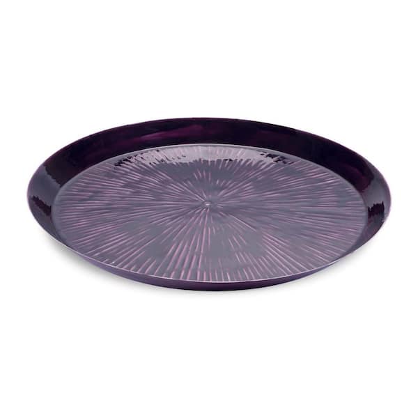 Purple Round Metal 13.75 in. Tray