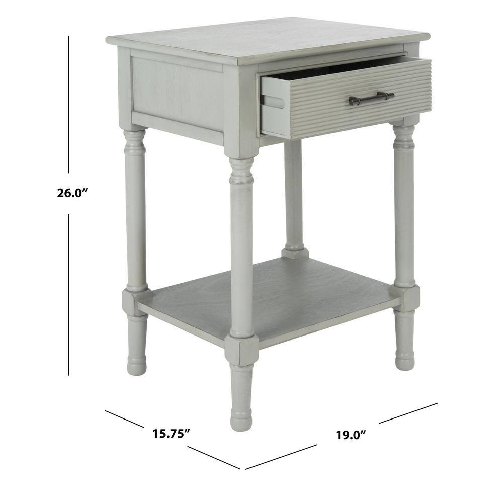 Distressed Grey Wood 1-Drawer Accent Table with Shelf