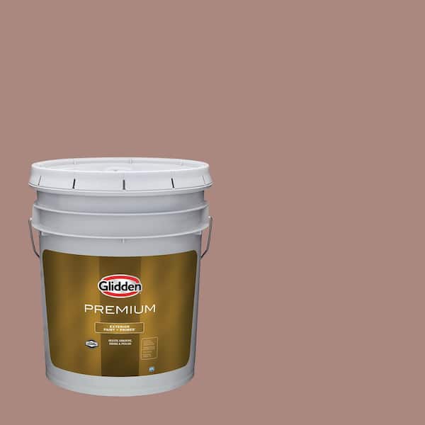 Glidden Premium 5 gal. PPG1060-5 Bedford Brown Flat Exterior Latex Paint