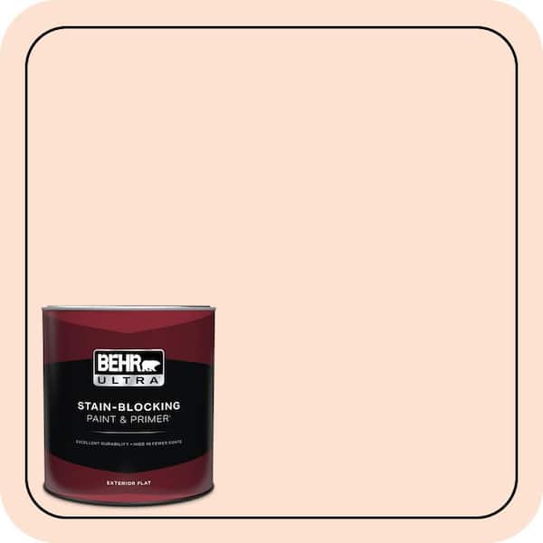 BEHR ULTRA 1 Qt. #220A-1 Powdered Peach Flat Exterior Paint & Primer