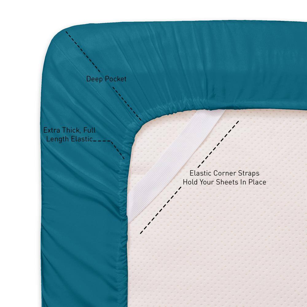 Teal Deep Pocket Queen Microfiber Sheet Set
